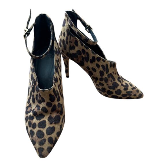 Leopard print ankle straps, stiletto heel low cut booties brown ASOS size 5 - Picture 11 of 16